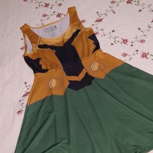 Loki armor skater dress small